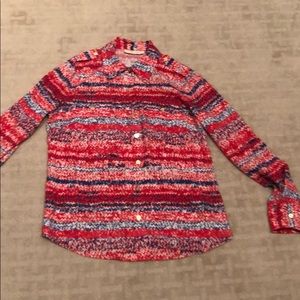 Tory Burt long sleeve button blouse